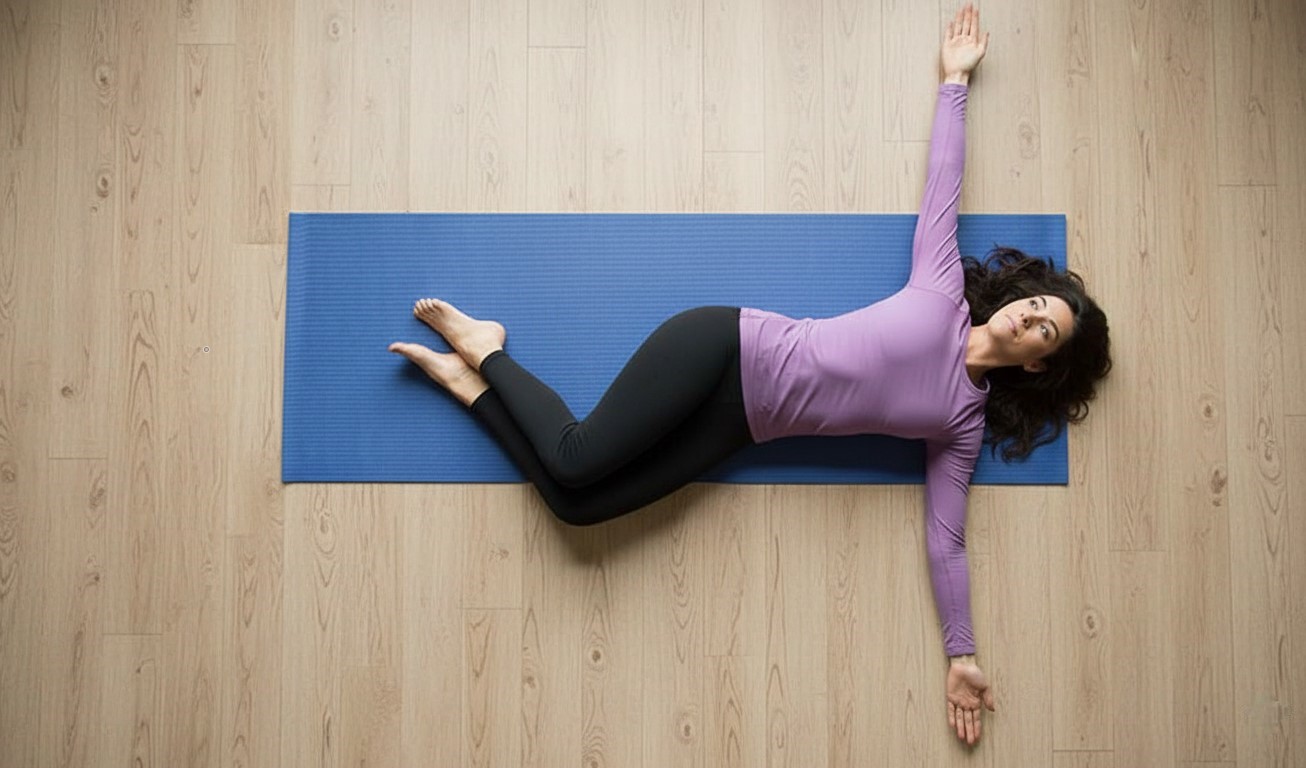 Imagen de torsión lumbar acostado